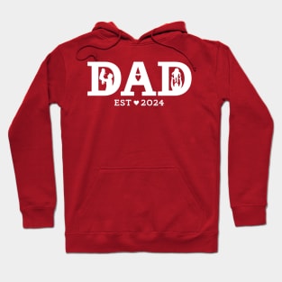 Dad est 2024 new Dad  white text Hoodie